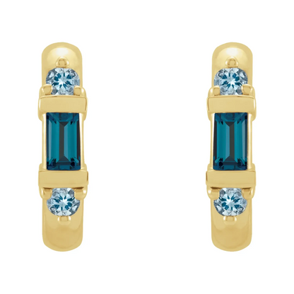14K Yellow Natural Hoop Earrings