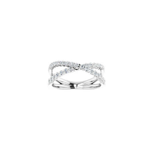 14K White 1/2 CTW Natural Diamond Criss-Cross Ring