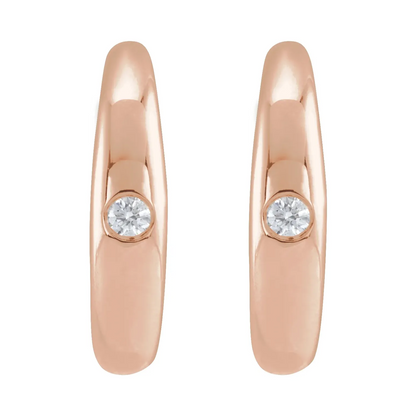 14K .03 CTW Natural Diamond 12 mm Hoop Earrings